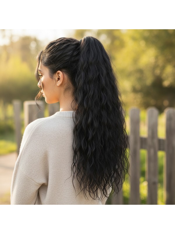 Bağlamalı Kabarık Dalgalı At Kuyruğu / Siyah&hellip;