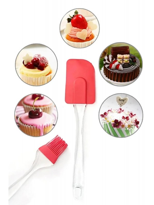 2 Li Set Silikon Pasta - Börek - Poğaça Yağ Fırçası ve Silikon Spat&hellip;