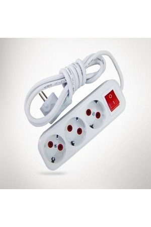 2 mt Kablolu Anahtarlı 3 lü Topraklı Grup Priz&hellip;