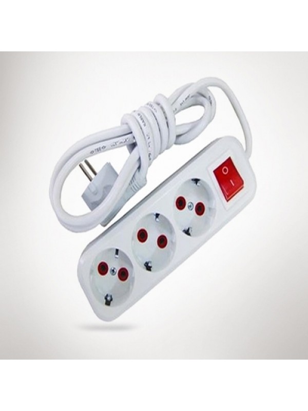 2 mt Kablolu Anahtarlı 3 lü Topraklı Grup Priz&hellip;