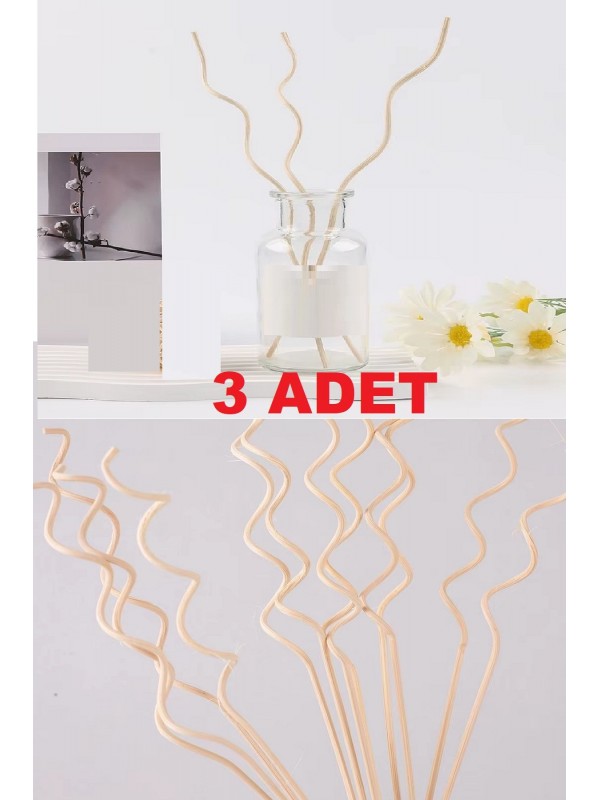 3 Adet Dalgalı Model Aromaterapi Dağıtıcı Rattan Sopa- Ev Dekor Şiş&hellip;