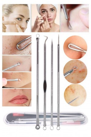 4 lü Kutulu Paslanmaz Komedon Akne - Siyah Nokta Temizleyici Set&hellip;