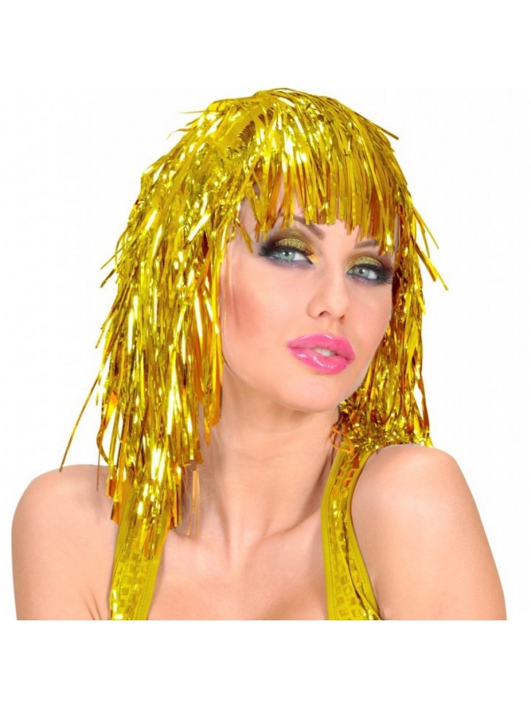Altın Sarısı Işıltılı Metalize Parti Peruğu&hellip;