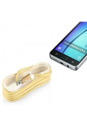 Android Örgü Şeklinde Renkli Çelik Şarj Data Kablosu - Gold&hellip;