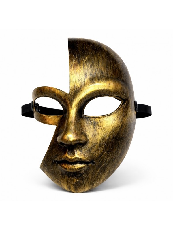 Antik Efektli Altın Yarım Yüz Plastik Parti Maskesi… Antik Efektli Altın Yarım Yüz Plastik Parti Maskesi…