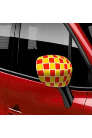 Araç Ayna Kılıfı 2 Adet - Sarı Kırmızı&hellip;