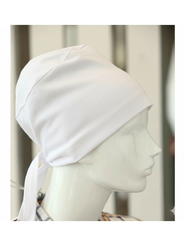 Bağlamalı Tesettür Bone - Bağlamalı Bandana Beyaz 5 Adet&hellip;