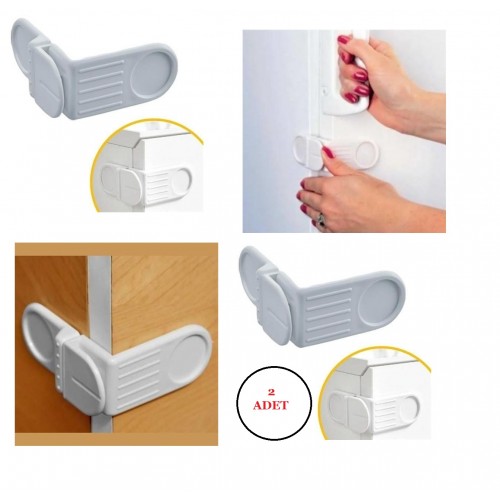 Bebek Çuk Güvenlik Çekmece ve Dolap İçin Yapışkanlı Vidasız Köşe Kapak Kilidi x 2 Adet Bebek Çuk Güvenlik Çekmece ve Dolap İçin Yapışkanlı Vidasız Köşe Kapak Kilidi x 2 Adet