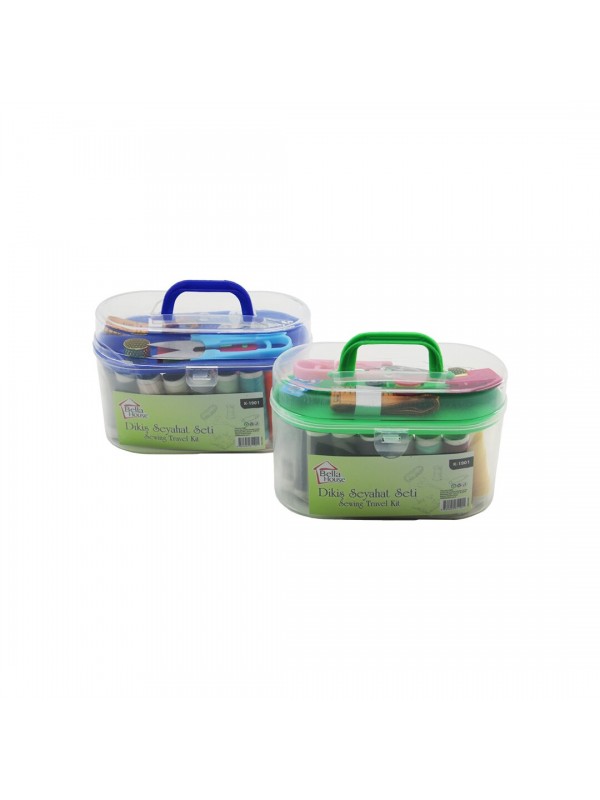 BÜYÜK ÇANTALI DİKİŞ SETİ İPLİK - MEZURA - TEKSTİL MAKASI - İĞN&hellip;