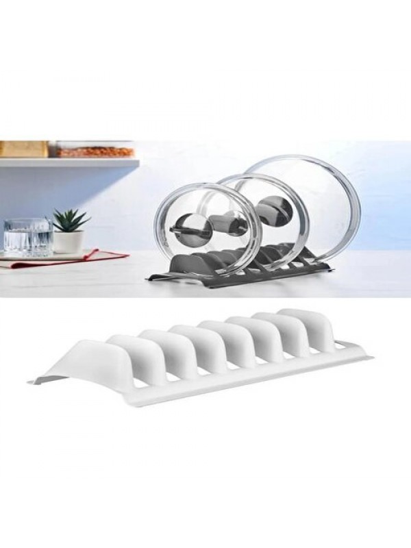 Beyaz - 2 Adet 8 Bölmeli Tencere Kapak Rafı - Simple Tabaklık - Kapak O… Beyaz - 2 Adet 8 Bölmeli Tencere Kapak Rafı - Simple Tabaklık - Kapak O…