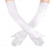 Beyaz Renk Dirseğe Kadar Uzun Kumaş Eldiven 40 cm