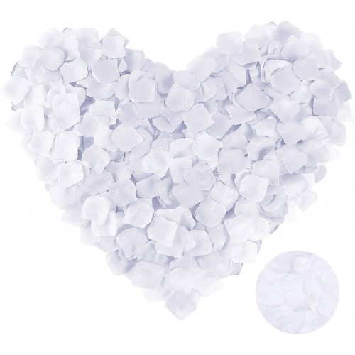 Beyaz Renk Gül Yaprağı Şekilli Konfeti 10 Paket 1000 Adet