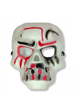 Beyaz Üzeri Rengarenk Korku Dişli Kafatası Maskesi 30x22 cm&hellip;