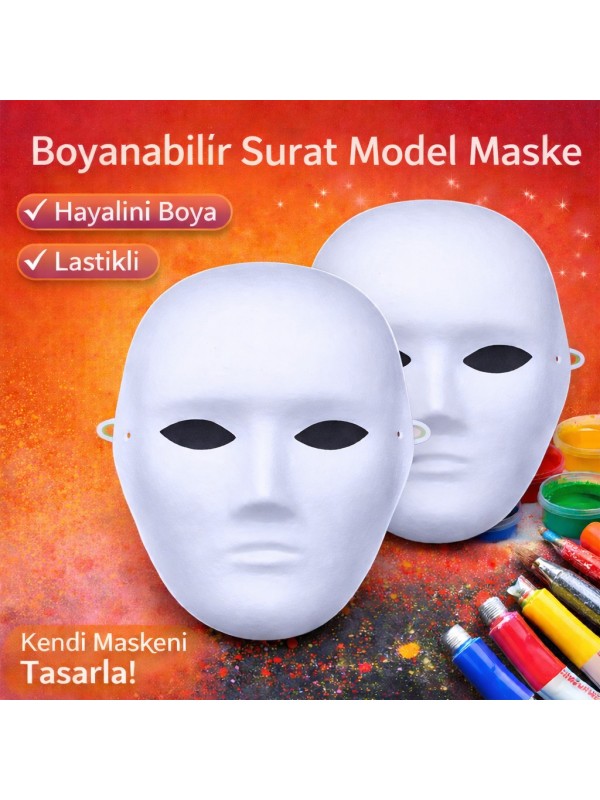 Boyanabilir Surat Model Maske – Lastikli | Kendin Tasarla… Boyanabilir Surat Model Maske – Lastikli | Kendin Tasarla…