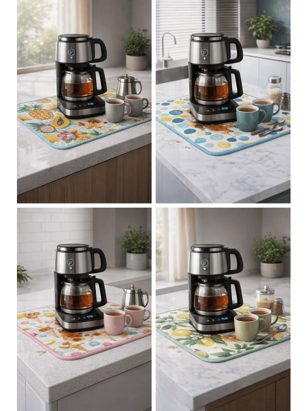 Çay Matı Çay Makinesi % 100 Mikrofiber Altlığı Su Emici Tezgah Koruy&hellip;