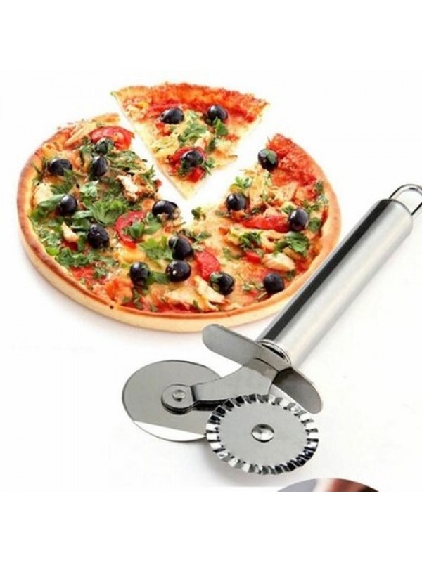Çİft Başlı Metal Pizza Kesici ve Hamur Ruleti&hellip;