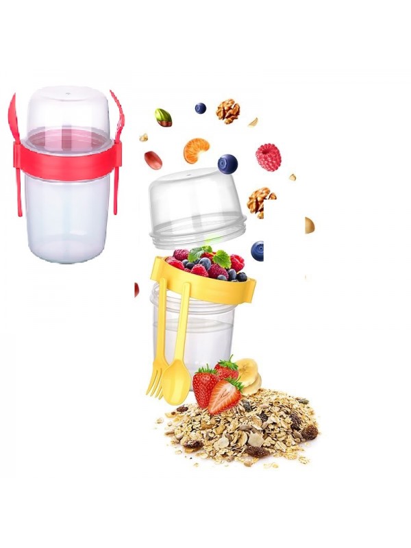 Çift Hazneli - Çatal Kaşıklı Portatif Müsli -Atıştırmalık Kabı … Çift Hazneli - Çatal Kaşıklı Portatif Müsli -Atıştırmalık Kabı …