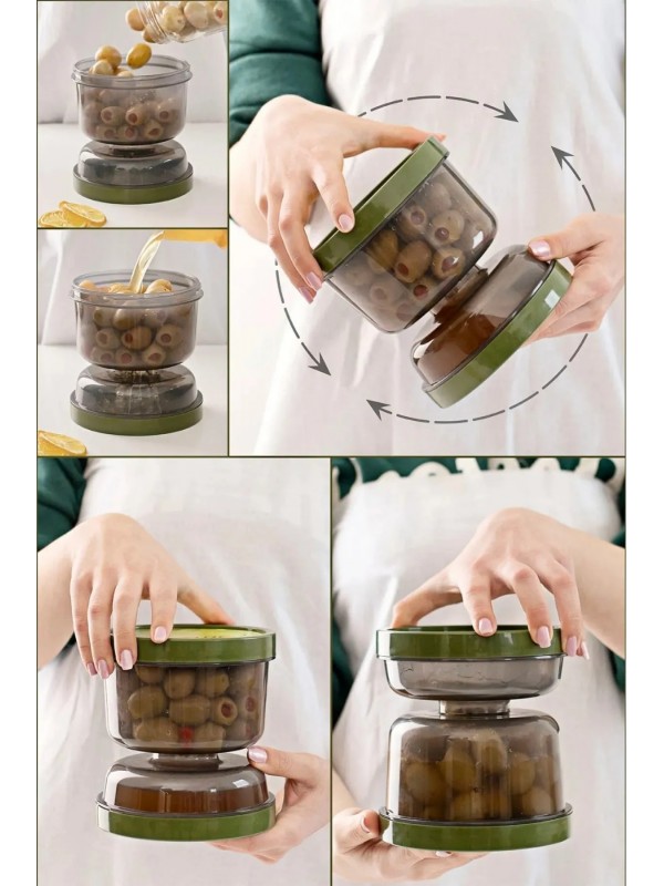 Çift Taraflı Süzgeçli  Kapaklı Zeytinlik - Suyu Süzen Zeytin Turşu &hellip;