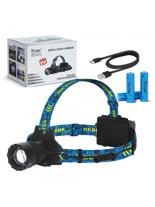 CREE P360 - 12,000 LÜMEN ŞARJLI KAFA LAMBASI WATTON WT-627… CREE P360 - 12,000 LÜMEN ŞARJLI KAFA LAMBASI WATTON WT-627…