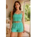 Crop Takım - Askılı Crop Takım Likralı Turkuaz (XL)