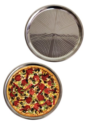 Delikli Çelik Pizza Ve Lahmacun Tepsisi Orta Boy -32  cm&hellip;