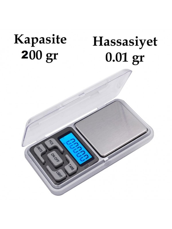 Dijital Hassas Elektronik Kuyumcu Cep Terazisi Tartı 200 gr /  0.01 gr&hellip;