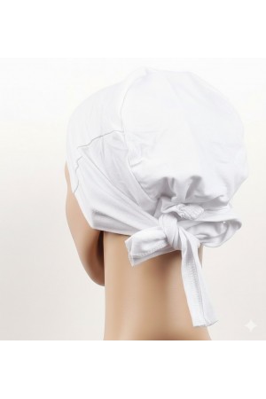 Dikişsiz Bağlamalı Tesettür Bone - Bağlamalı Bandana Beyaz&hellip;