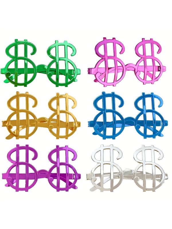 Dolar Şekilli Metalize Parti Gözlüğü 6 Adet&hellip;