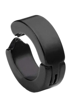 Erkek Küpesi - 1 Adet Siyah Çelik Kıstırmalı Küpe Paslanmaz Atmaz Ç&hellip;