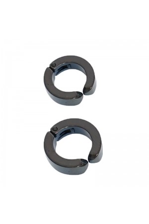 Erkek Küpesi - 2 Adet Siyah Çelik Kıstırmalı Küpe Paslanmaz Atmaz Ç… Erkek Küpesi - 2 Adet Siyah Çelik Kıstırmalı Küpe Paslanmaz Atmaz Ç…