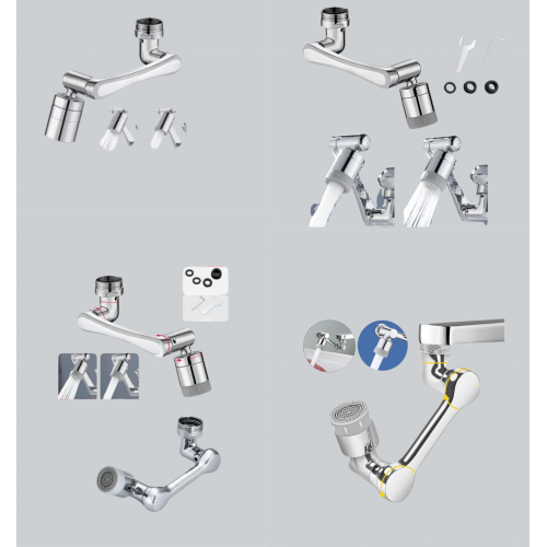 Esnek 1080° Musluk Başlığı 3 Eklemli Hareketli Su Modlu Lavabo Aparatı