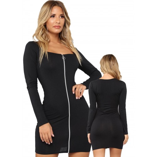 Fermuarlı Mini Elbise Fermuarlı Mini Elbise