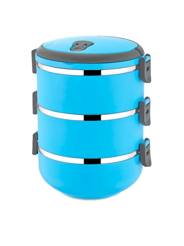 MAVİ 3LÜ SEFER TASI SAKLAMA KABI 1.8LT&hellip;