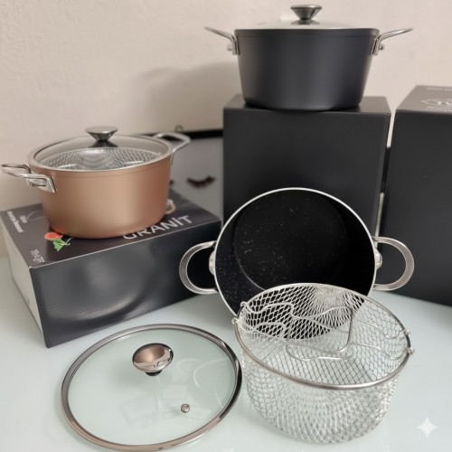 Granit Yanmaz ve Yapışmaz Fritöz Kızartma Tenceresi 22CM Granit Yanmaz ve Yapışmaz Fritöz Kızartma Tenceresi 22CM