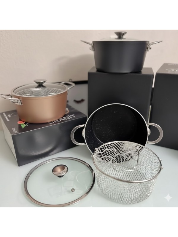 Granit Yanmaz ve Yapışmaz Fritöz Kızartma Tenceresi 22CM… Granit Yanmaz ve Yapışmaz Fritöz Kızartma Tenceresi 22CM…