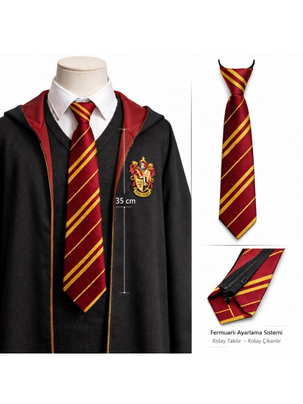 Harry Potter Gryffindor Fermuarlı Ayarlanabilir Kravat&hellip;