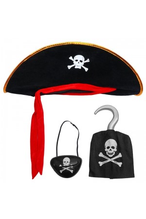 Kadife Kaptan Jack Korsan Şapkası Korsan Eli ve Korsan Göz Maskesi Çoc&hellip;