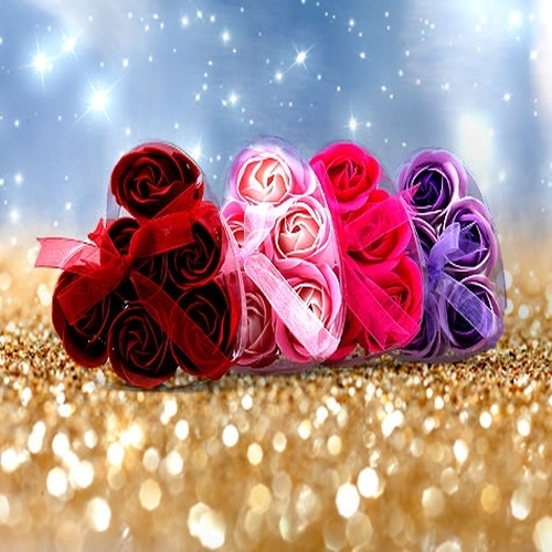 Kalp Kutulu Gül Şeklinde Sabun Kalp Kutulu Gül Şeklinde Sabun