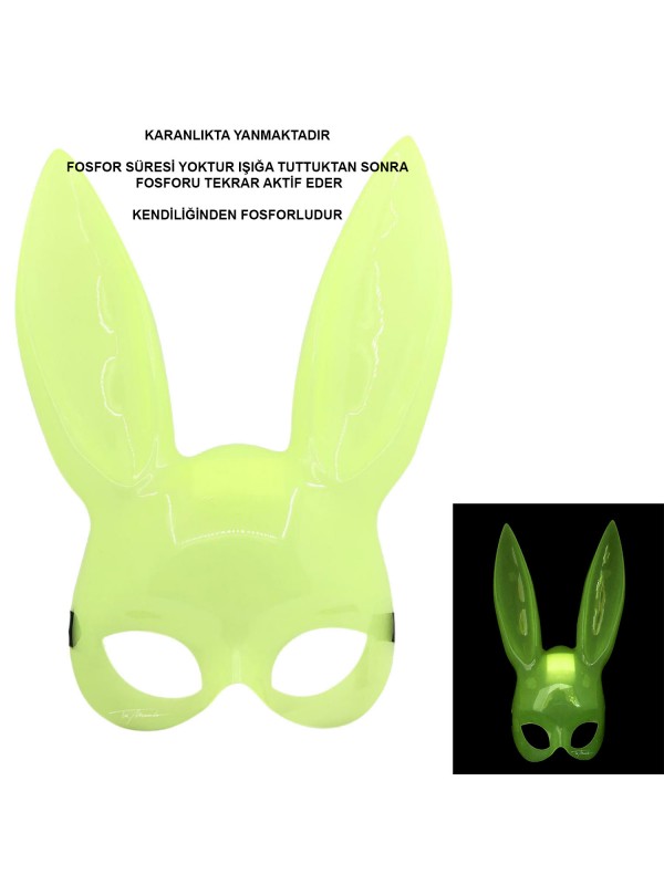 Karanlıkta Parlayan Fosforlu Tavşan Maskesi – Glow Bunny Masquerade Ma&hellip;
