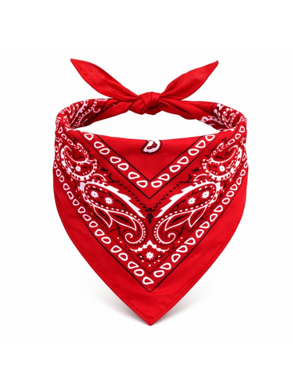 Kırmızı Kovboy Fuları Çuk Bandana Western Desenli Boyun Fuları&hellip;