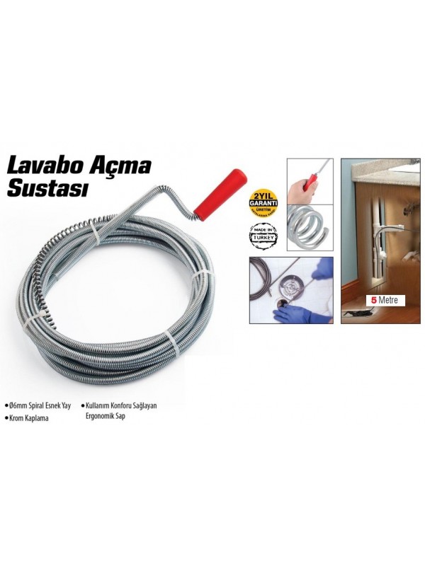 Lavabo Ve Gider Boruları Açacağı - Lavabo Açma Sustası - 5Metre&hellip;