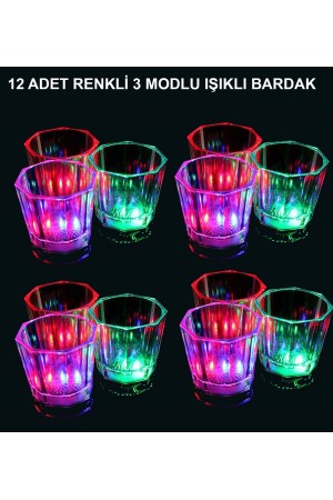 LED Işıklı Eğlence Bardakları - 3 Modlu Renk Değiştiren Bardak 12 A&hellip;