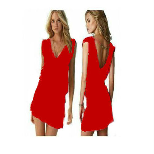 Likralı Plaj Elbisesi - 1 Beden - Kırmızı Likralı Plaj Elbisesi - 1 Beden - Kırmızı