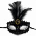 Lüks Siyah Tüylü Taşlı B Maskesi