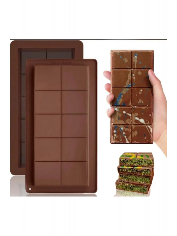 Meşhur Dubai Çikolatası Kalıbı Silikon - Büyük Tablet Çikolata Mum&hellip;