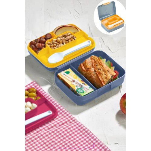 Meyve Suyu Bölmeli - Tabaklı Beslenme Kabı Diyet Kabı -Çatal Bıçak Kaşık Dahildir Meyve Suyu Bölmeli - Tabaklı Beslenme Kabı Diyet Kabı -Çatal Bıçak Kaşık Dahildir