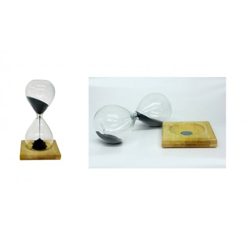 Mıknatıslı Manyetik Kum Saati Ahşap Standlı Mıknatıslı Manyetik Kum Saati Ahşap Standlı