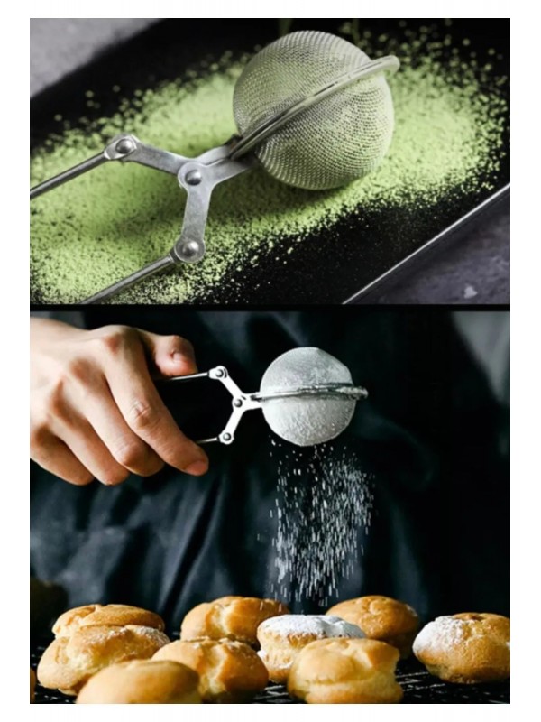 Pratik Paslanmaz Çelik Un Kakao Pudra Şekeri Eleği -Maşalı  Çayı De&hellip;