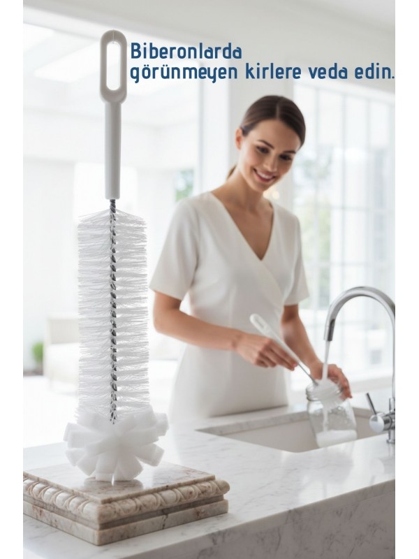 Premium Lüks Şişe ve Biberon Fırçası - Ultra Dalı Profesyonel Temiz&hellip;
