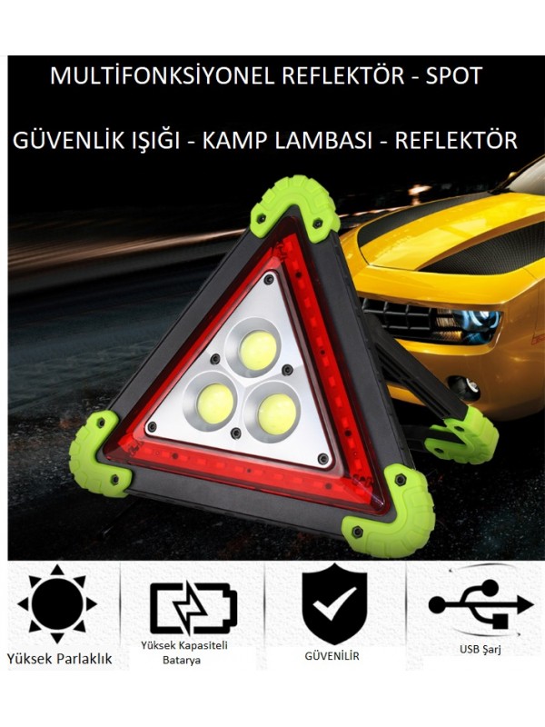 Reflektör 3 Ledli Güneş Enerjili - Kamp Feneri - Işıldak - Powerbank&hellip;